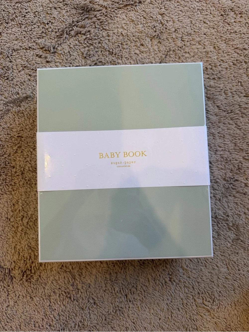 Sugar Paper Baby book - Sage green-ish color. Still in packaging